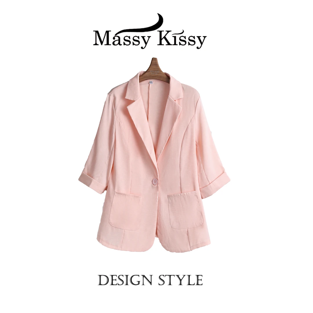 【粉色.美人妆】薄款短款小个子小西服时尚职业外套白色休闲1980