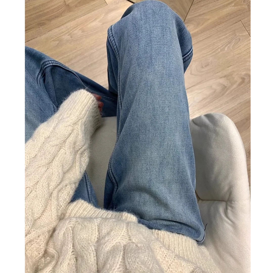 高腰冬季加绒加厚大码宽松显瘦窄版梨形身材阔腿裤