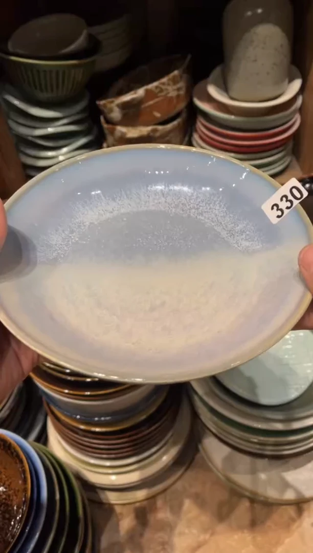 【闪购商品】瓷片330粉黛手工锅盘1个