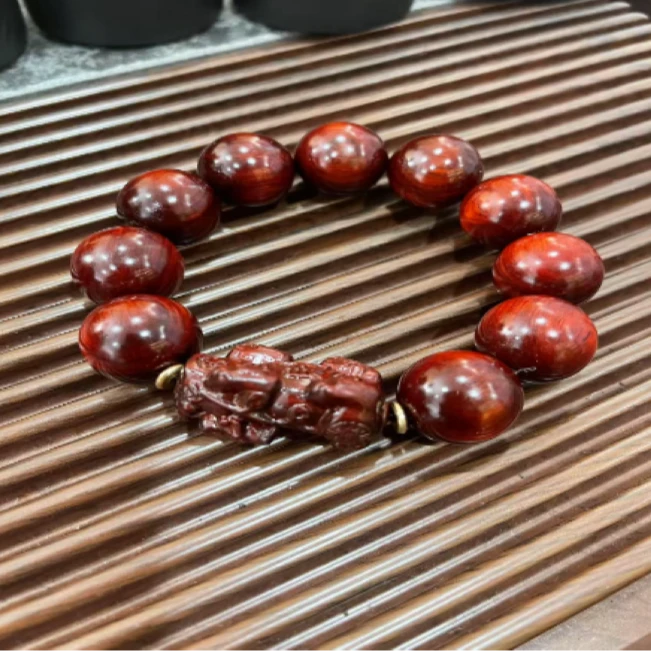 天然檀木貔貅限定款大圆珠臻品文玩手串fs-002