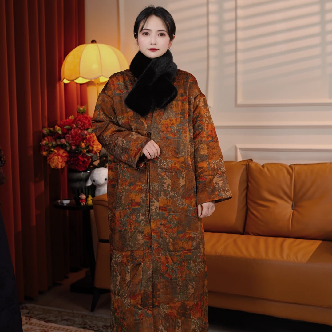 (听枫)新款高端时尚显瘦气质复古风衣中式加厚外套