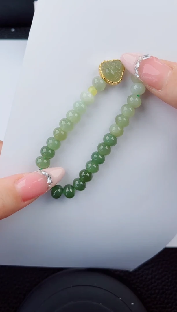 手串未镶嵌和田玉555岚钻微色差T佛公