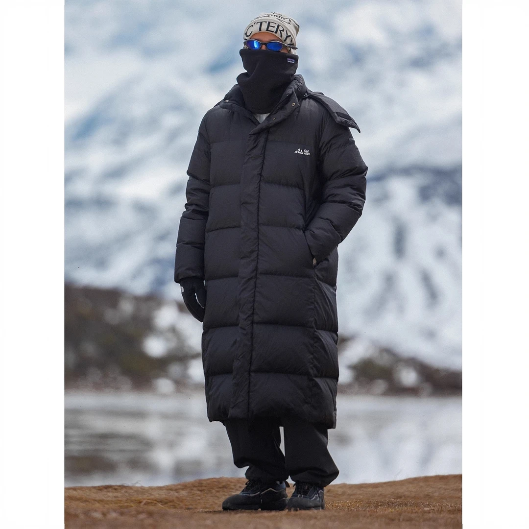 【深冬长款/90白鸭绒】冬季外套户外 可拆卸连帽羽绒服女款WR24019