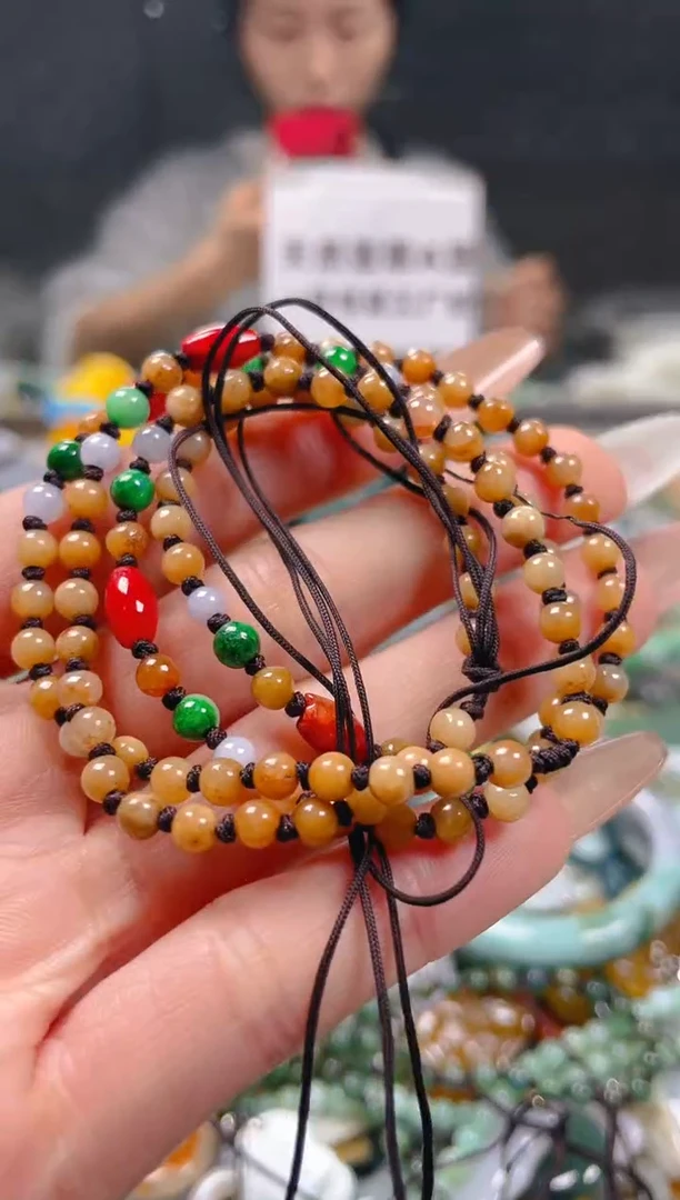 【闪购商品】翡翠颈饰未镶嵌4-5MM/A/翡翠A货一图一物