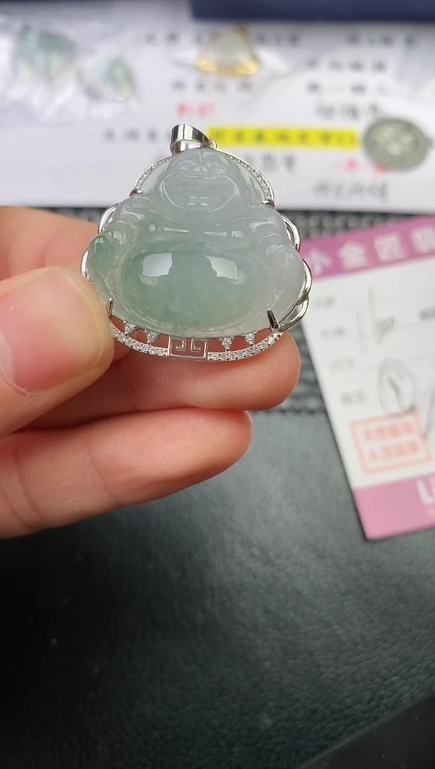 颈饰银S925镶嵌翡翠好**?挂件