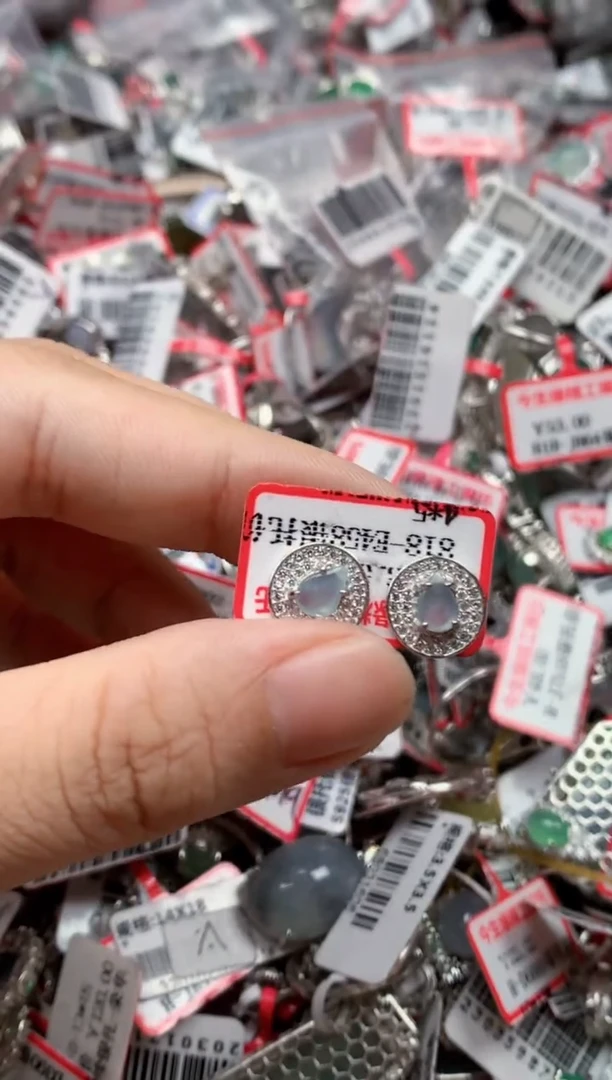 银S925镶嵌戒指翡翠天然A货缅甸翡翠