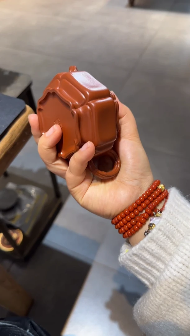 茶壶紫砂卡*班六方海棠双线竹鼓