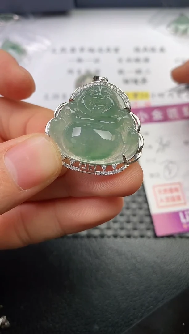 颈饰银S925镶嵌翡翠用****9挂件