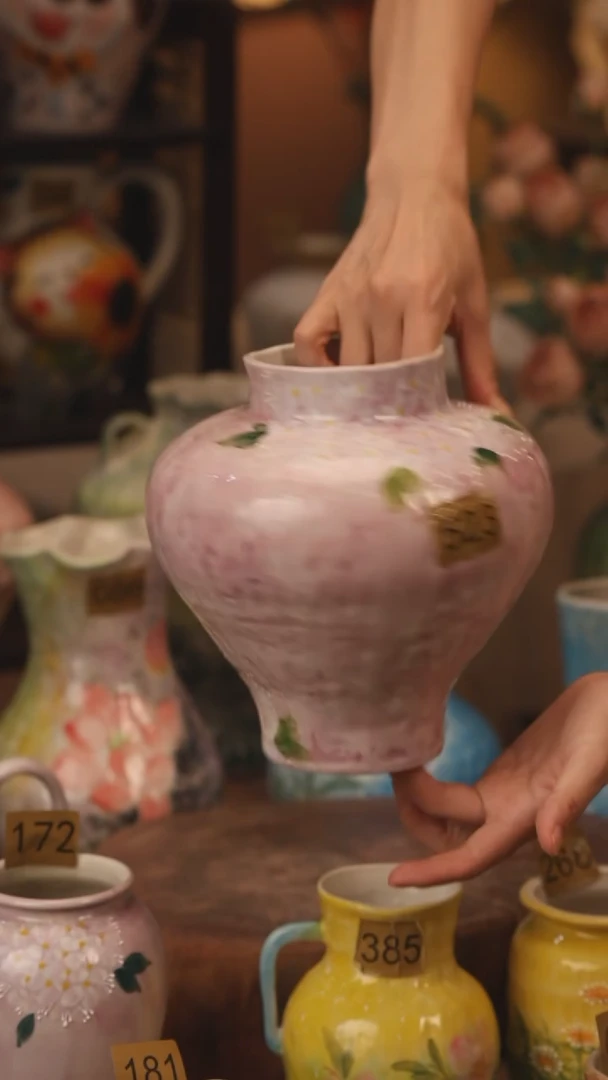 陶瓷523景德镇设计师手作花器摆件侘寂风