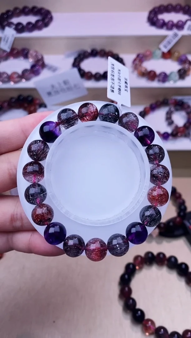 未镶嵌手链水晶黑加仑超七10m+