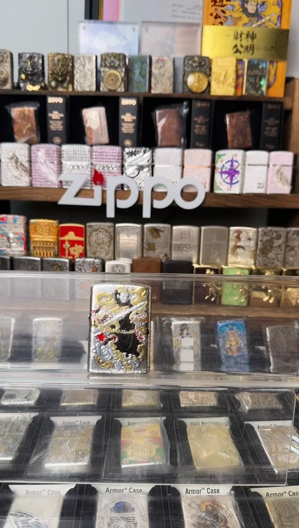 Zippo打火机镀银盔甲赵公明