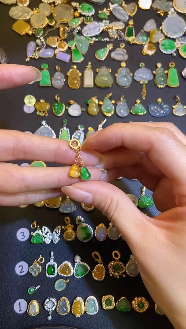 吊坠(不含链)银S925镶嵌翡翠1