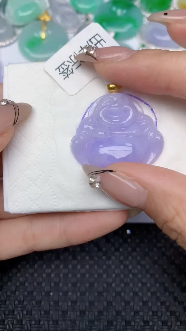 颈饰18K金镶嵌翡翠天然缅甸翡翠a货百元以上9元证书费自理