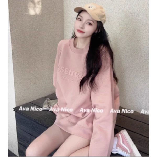 法式秋冬慵懒感中长款宽松休闲上衣