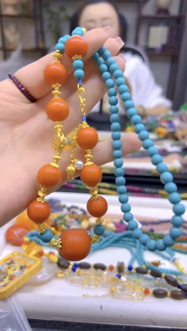 未镶嵌颈饰蜜蜡DIY款X653