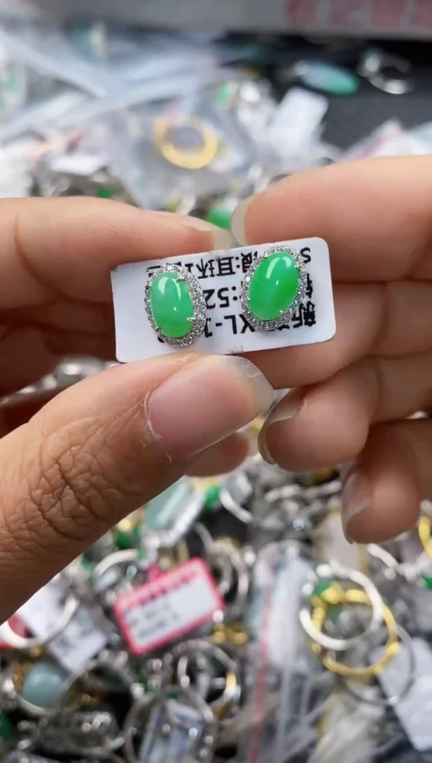 银S925镶嵌戒指翡翠111---10