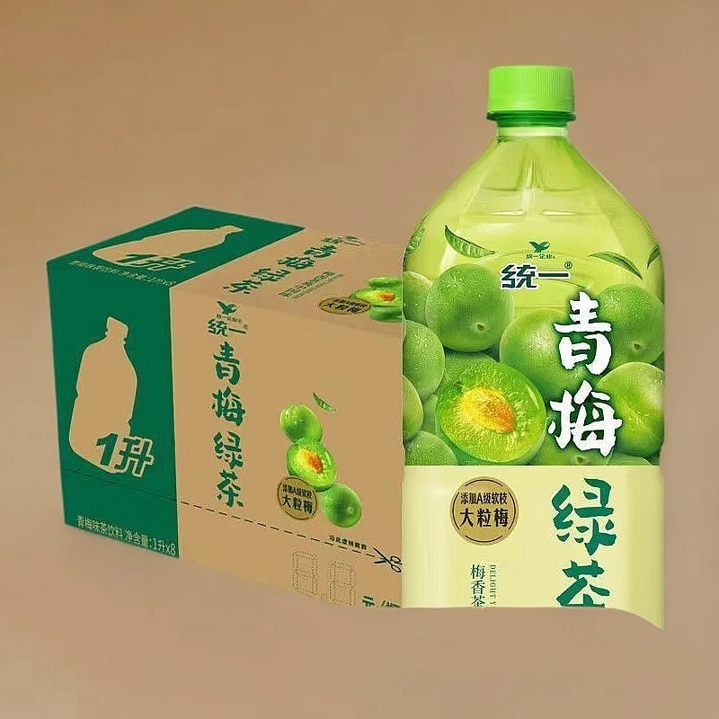 统一青梅绿茶味茶饮料1L*8瓶整箱清爽大瓶饮料清仓 新老包装随机