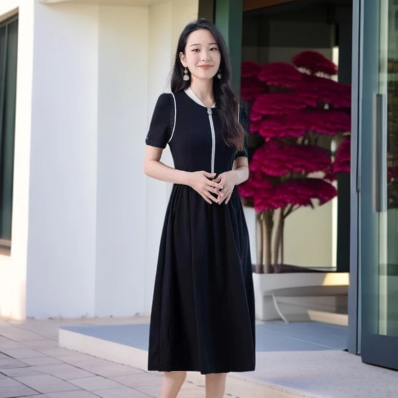 X163#【木兮兮专属】2025年夏季新款气质宽松收腰百搭时尚连衣裙