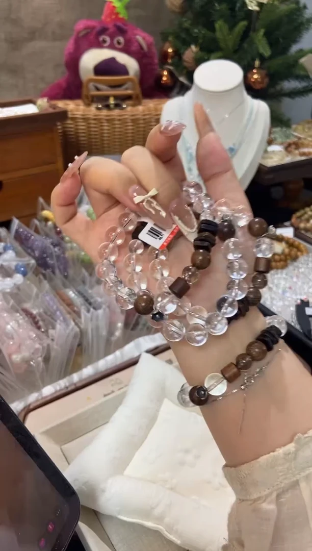 水晶手串未镶嵌孤品捡漏均匀瑕疵介意勿拍