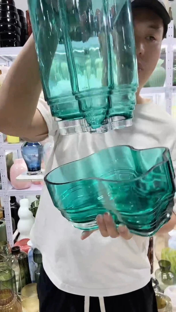 湖水绿花瓶高矮款2个