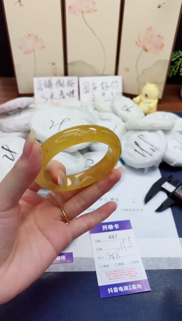 未镶嵌手镯石英质玉487-财气镯-圈口59