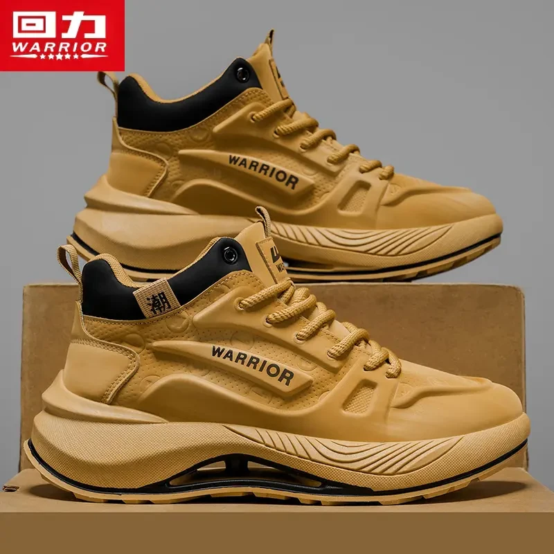 回力男鞋2026冬季新款皮面防水休闲运动鞋男士百搭厚底增高老爹鞋