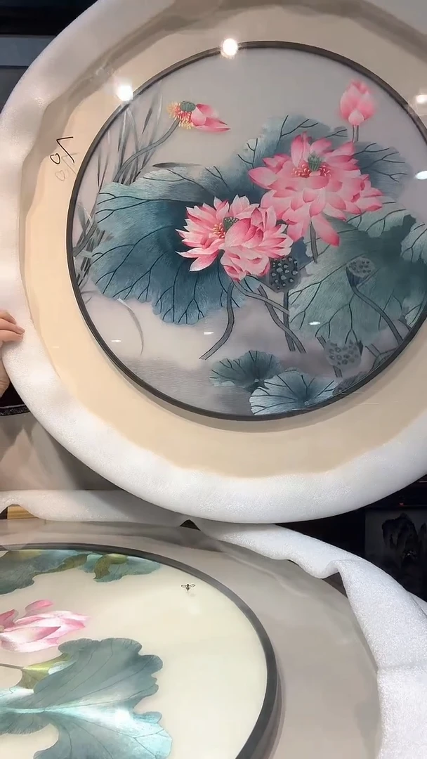 横款非遗苏绣手工刺绣装饰画带框不包邮