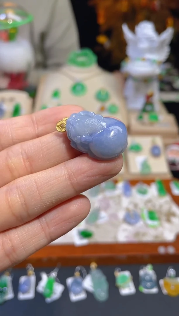 【闪购商品】翡翠颈饰18K金镶嵌假一赔三