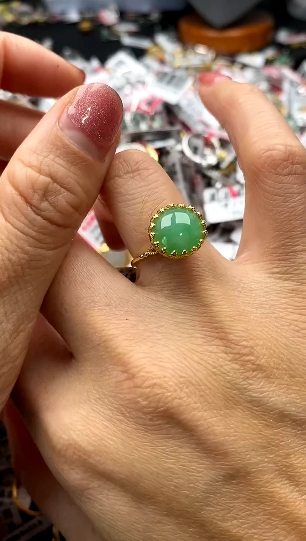 【闪购商品】翡翠戒指银S925镶嵌66666666      1