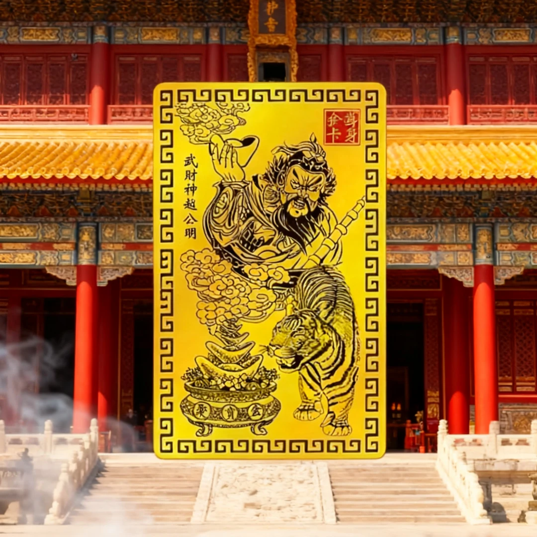 【师傅推荐】2025青蛇年 新款 赵公明随身金卡  手机汽车内饰贴纸