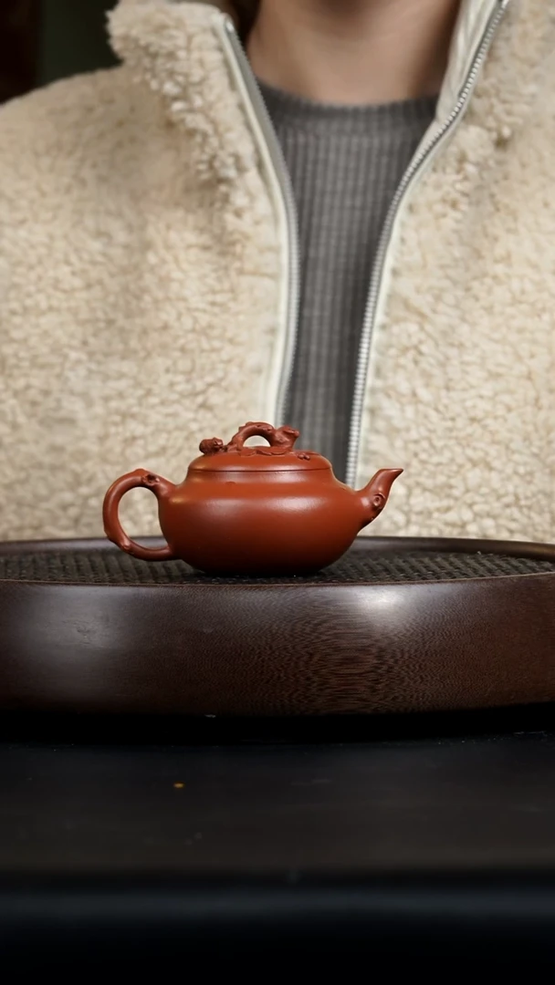 【闪购商品】紫砂茶壶0117紫砂壶05朱泥松鼠葡萄
