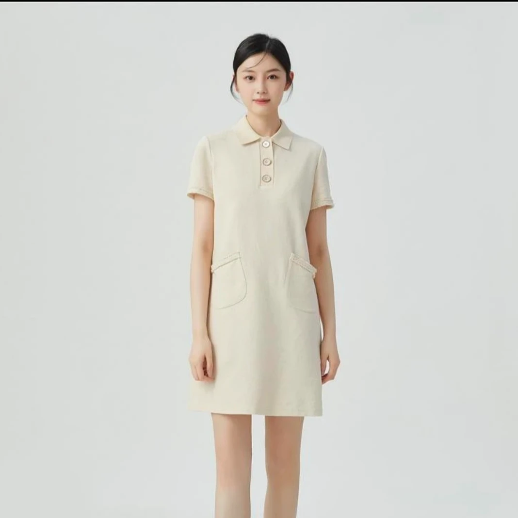 哥弟气质显瘦时尚小香风洋装直身polo夏季连衣裙1500297
