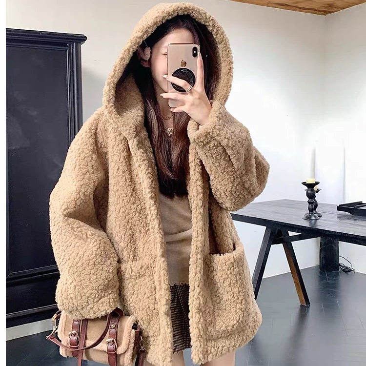 美拉德色系宽松连帽外套#459277