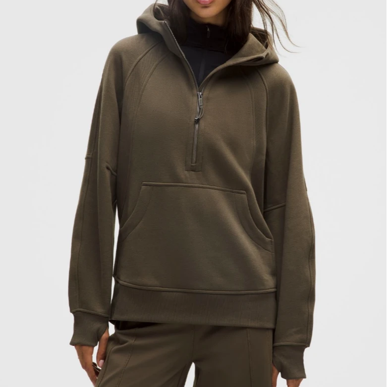 lululemon Scuba Oversized HalfZip Long女士半拉中长款连帽卫衣