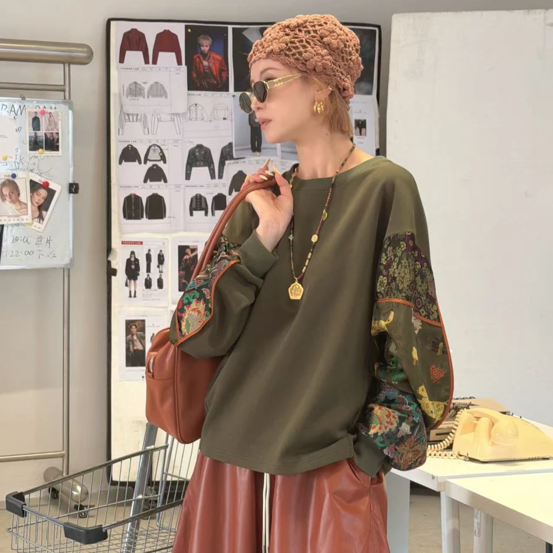 ZICOZYEE紫光【锦莲】高密弹廓形休闲双色新中式卫衣