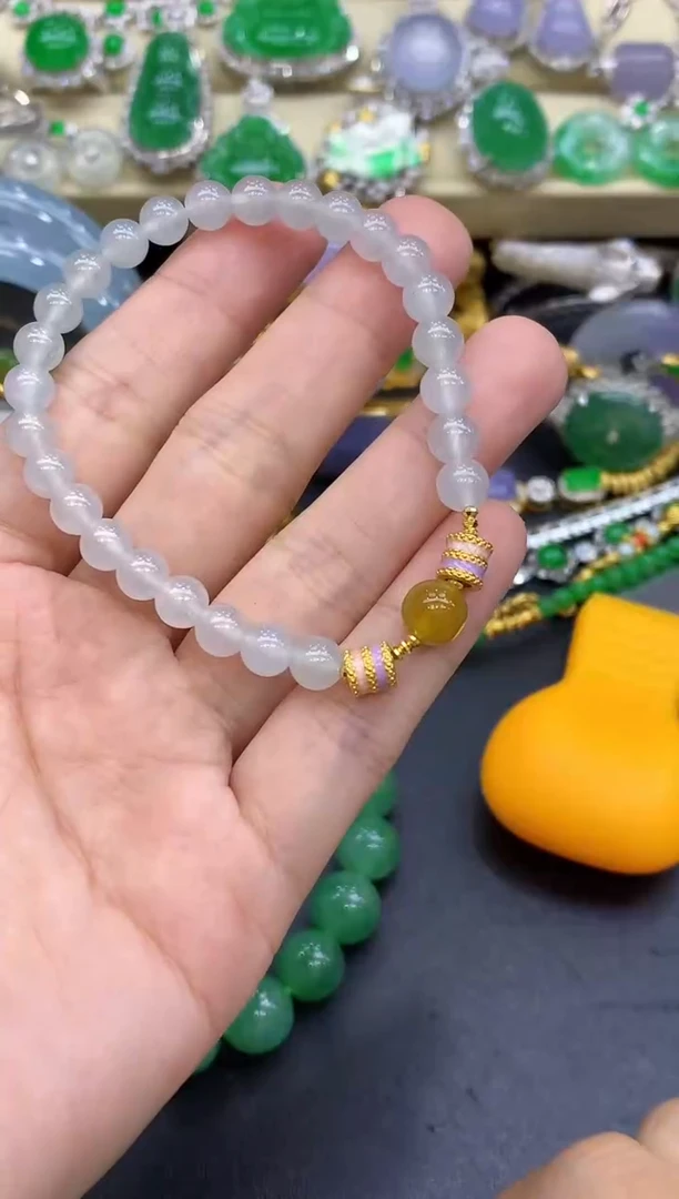 足金镶嵌手链翡翠359-中国好珍宝