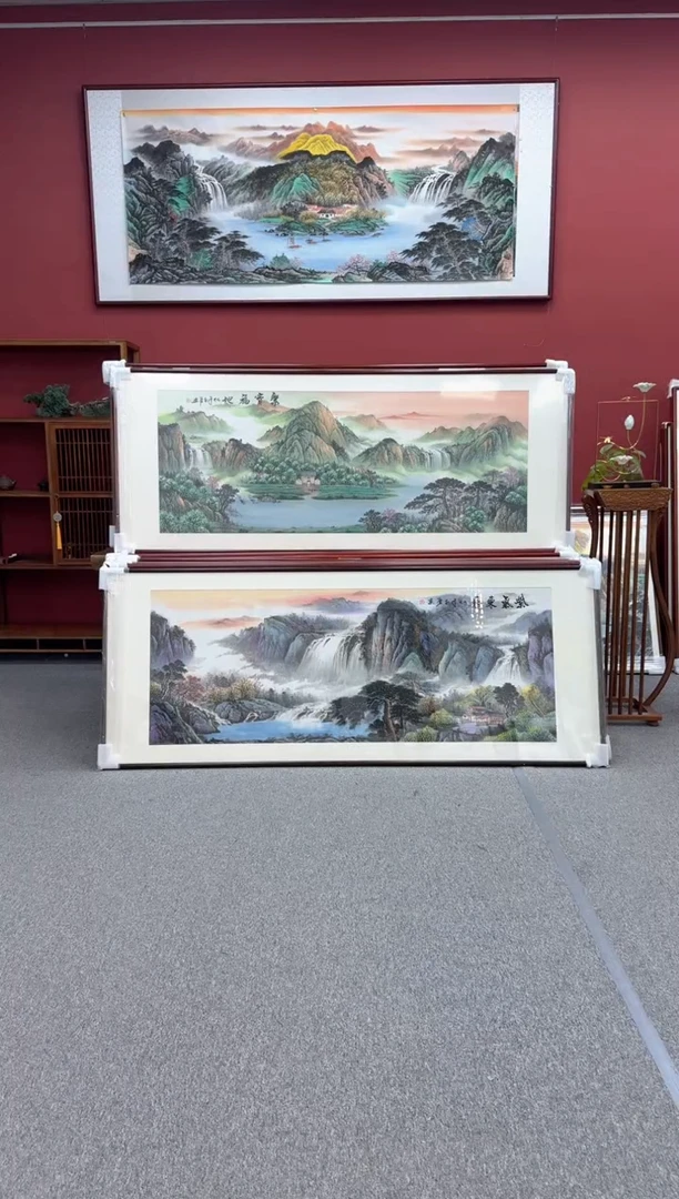国画惜**缘手绘 紫气东来 219*88