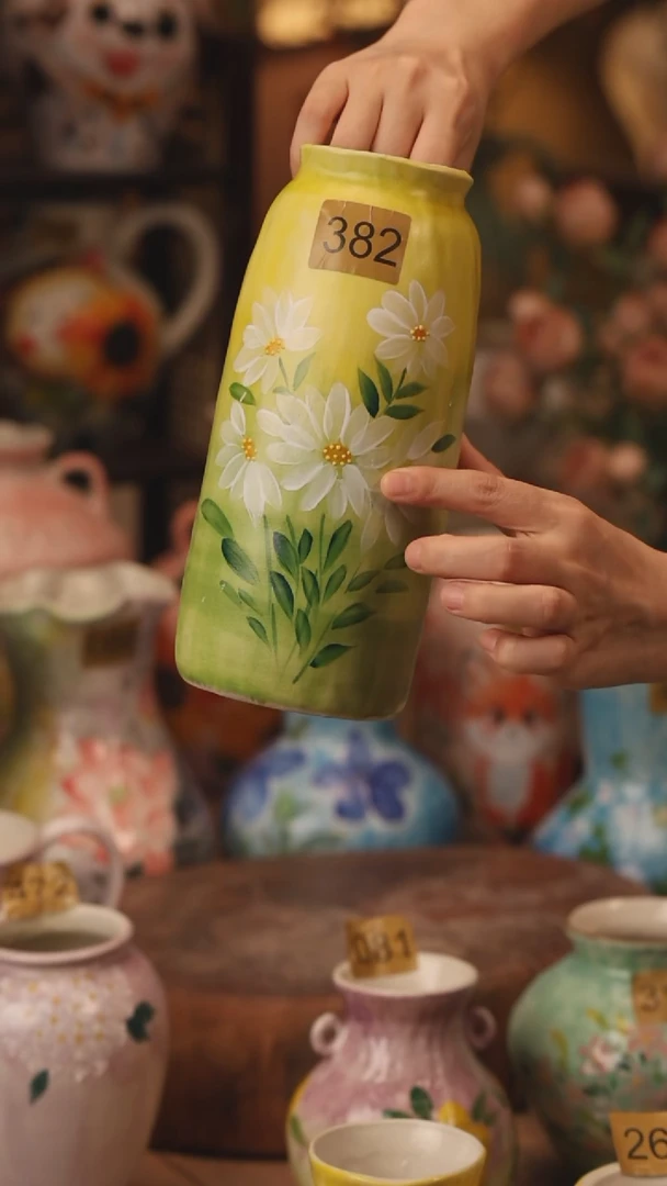 陶瓷382景德镇设计师手作花器摆件侘寂风