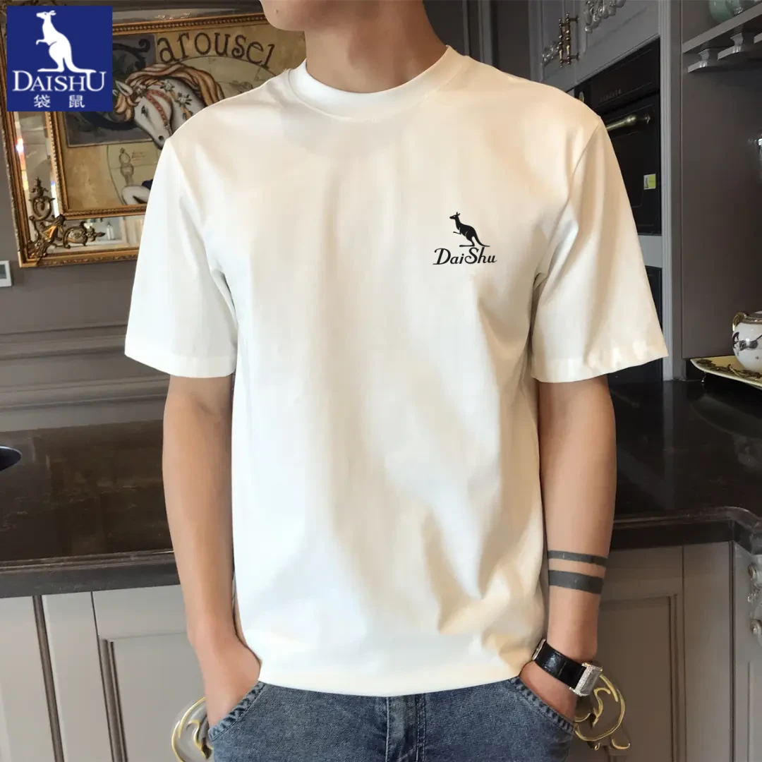 袋鼠新款纯棉短袖男士T恤夏季时尚潮流印花t恤休闲半袖男款打底衫