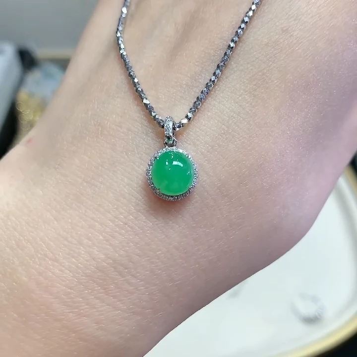 翡翠蛋面吊坠（不含链）-18K金-GM916-JM|CXQ21