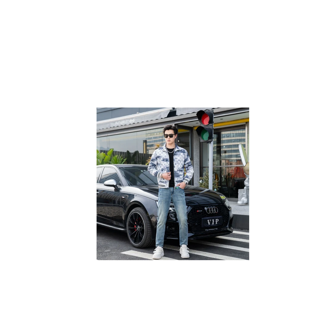 SJ95011春季印花提花拉链无工艺夹克时尚运动春秋韩版男士外套