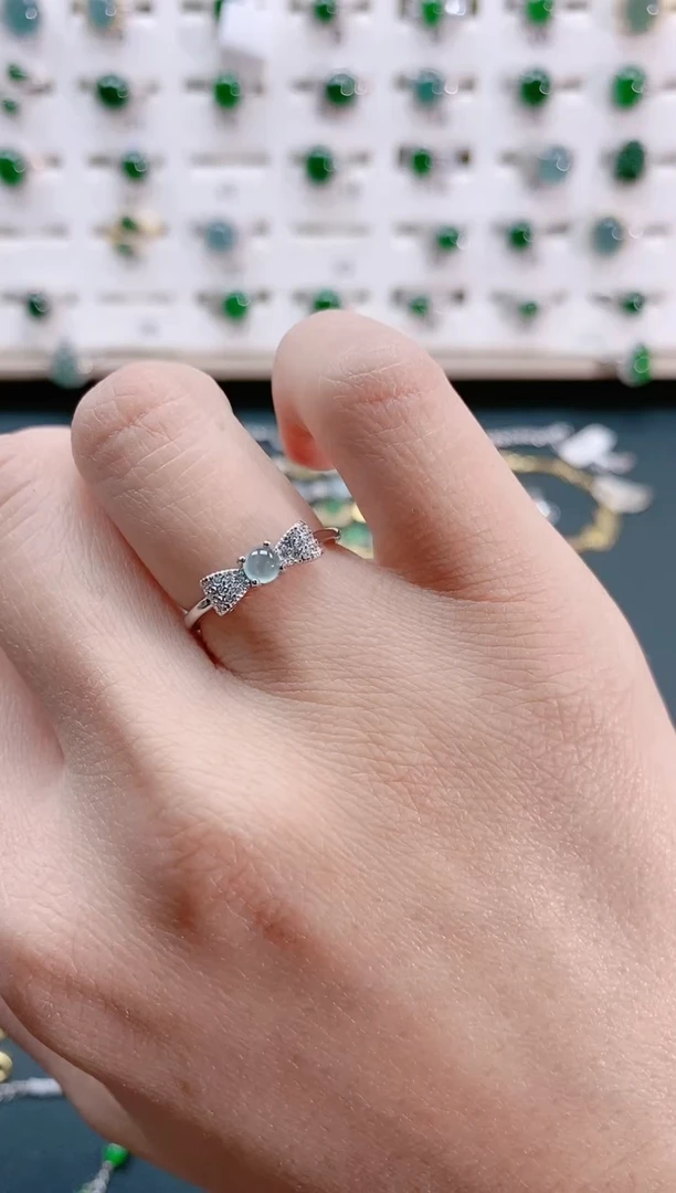 【闪购商品】翡翠戒指银S925镶嵌天然翡翠