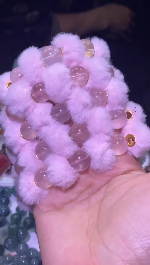 未镶嵌手链水晶粉水晶DIY单圈-多样性发其一