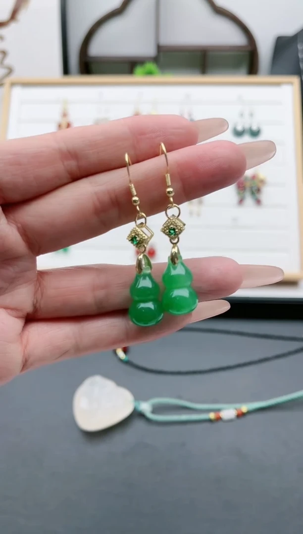 【闪购商品】玛瑙/玉髓耳饰银S925镀金镶嵌20