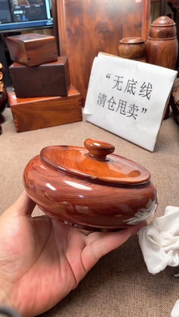 大果紫檀（缅甸花梨）木头款木罐15/8