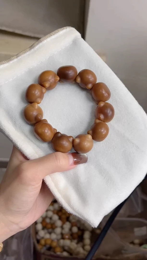 手串菩提根/象牙果p55干磨横孔猫猫头20mm手串