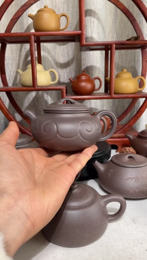 【闪购商品】紫砂茶壶台西底板紫泥仿古如意280cc