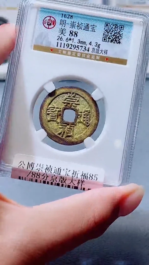铜A033星杨公博崇祯通宝美京版大样一枚88分5734