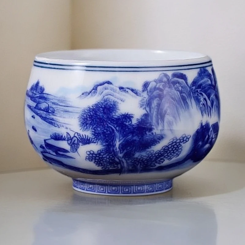 青花瓷茶具主人杯个人专用品茗杯耐热茶碗S1