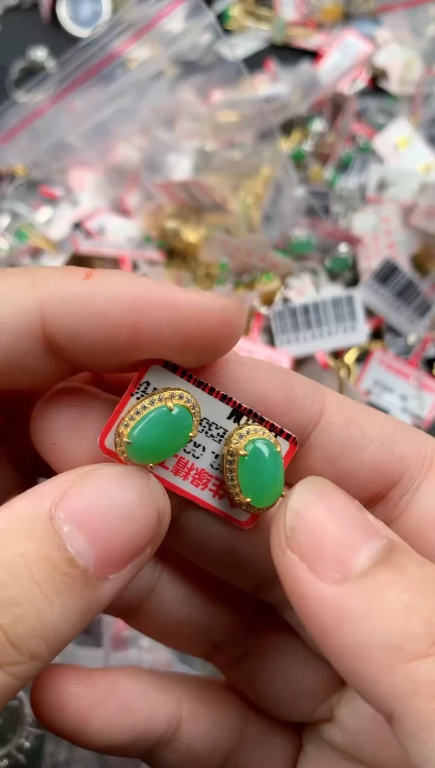 银S925镶嵌戒指翡翠333    1